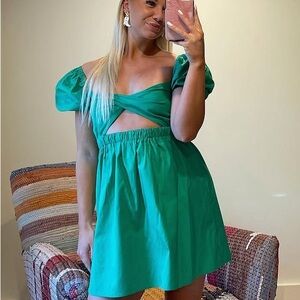 Green Off-Shoulder Dress